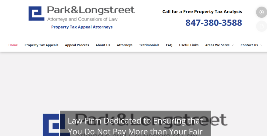 Screenshot of Park & Longstreet PC. website