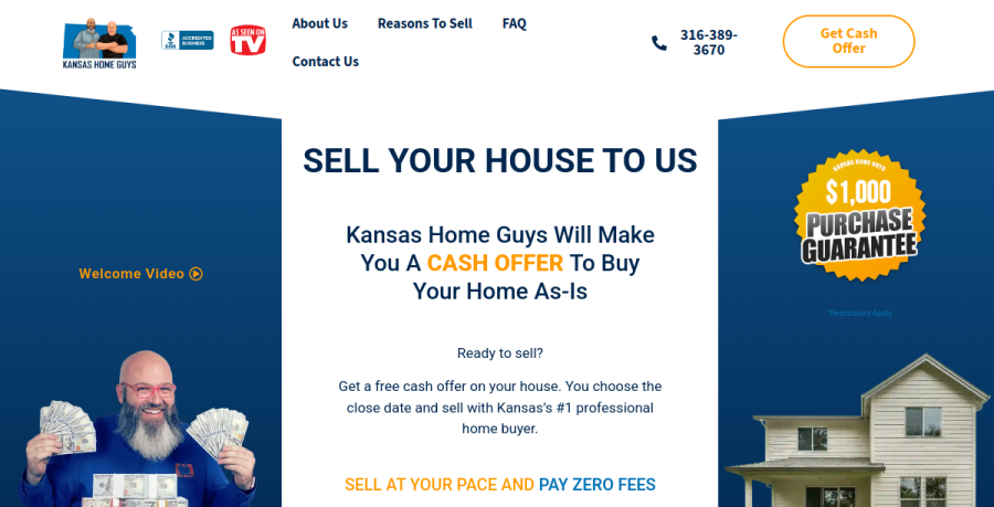 Screenshot of Kansas Home Guys website