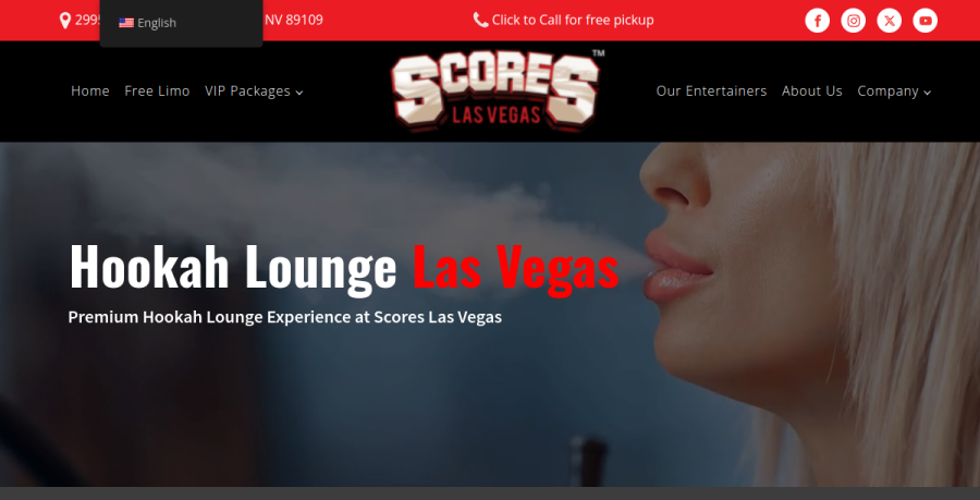 Screenshot of Scores Las Vegas Gentleman's Club website