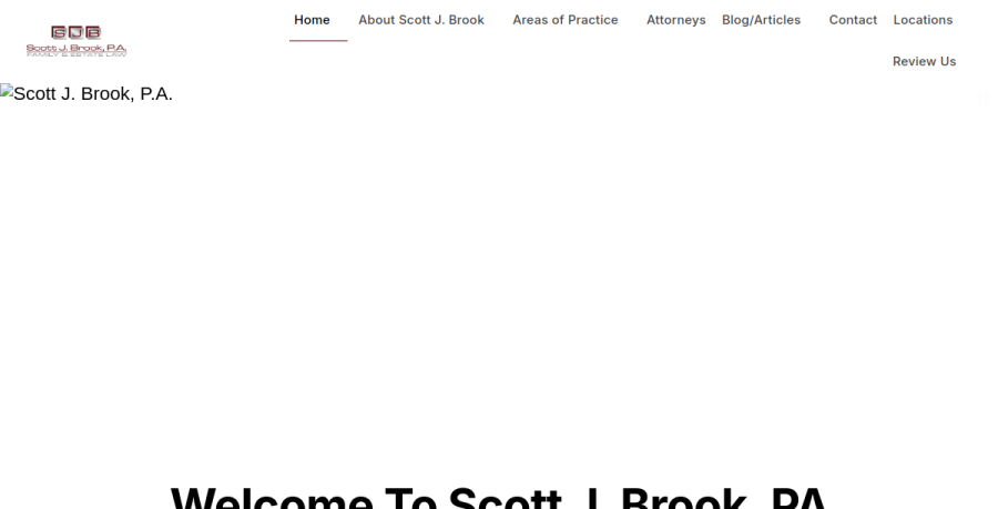 Screenshot of Scott J. Brook, P.A. website