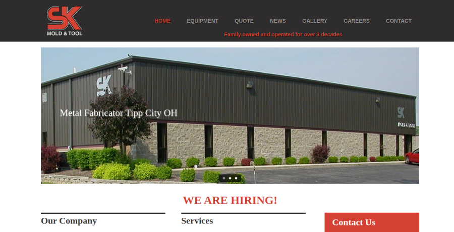 Screenshot of SK Mold & Tool website