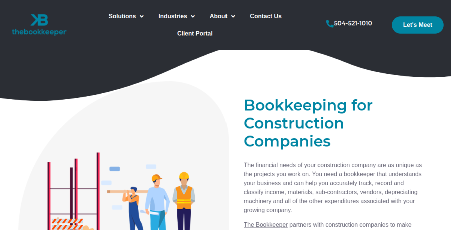Screenshot of The Bookkeeper website
