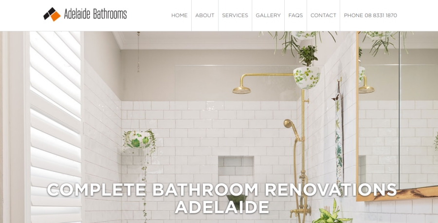 Screenshot of Adelaide Bathrooms website