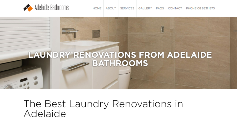 Screenshot of Adelaide Bathrooms website