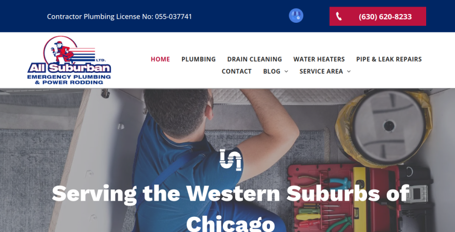 Screenshot of All Suburban Emergency Plumbing & Power Rodding website