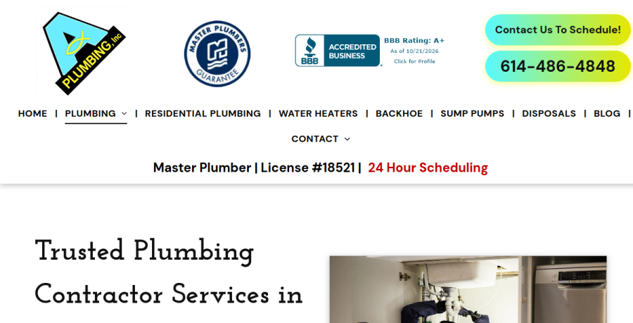Screenshot of A-Plumbing, Inc. website