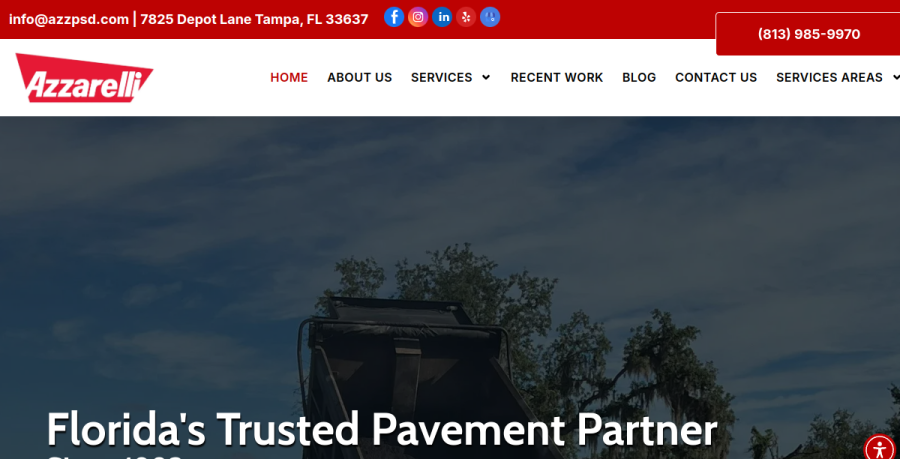Screenshot of Azzarelli Precision Paving website