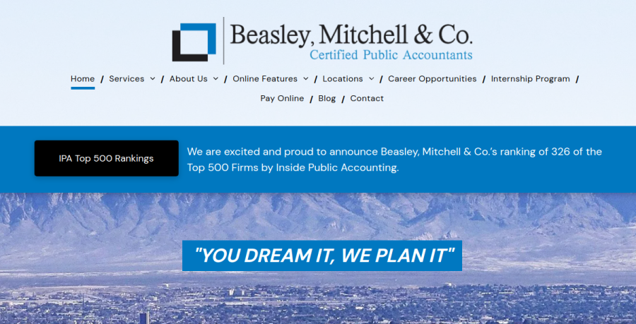 Screenshot of Beasley, Mitchell, & Co. website
