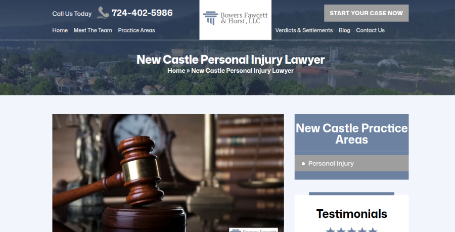 Screenshot of Bowers Fawcett & Hurst, LLC website