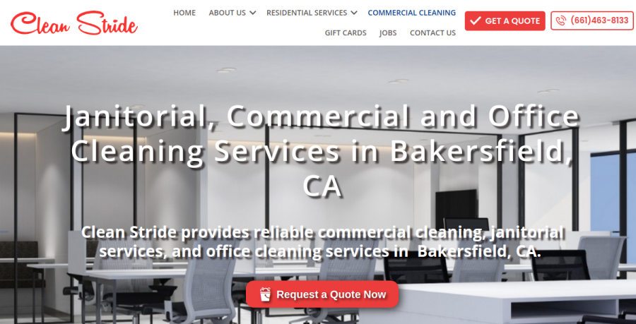 Screenshot of Clean Stride website