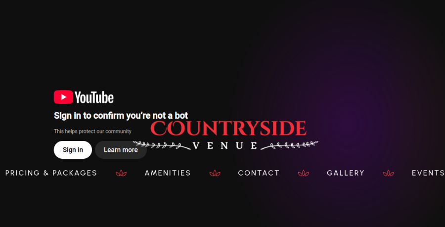 Screenshot of Countryside Venue website