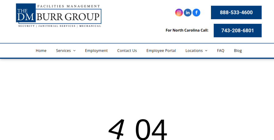 Screenshot of The DM Burr Group website