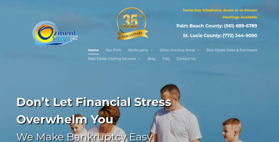 Screenshot of Ozment Law PA website