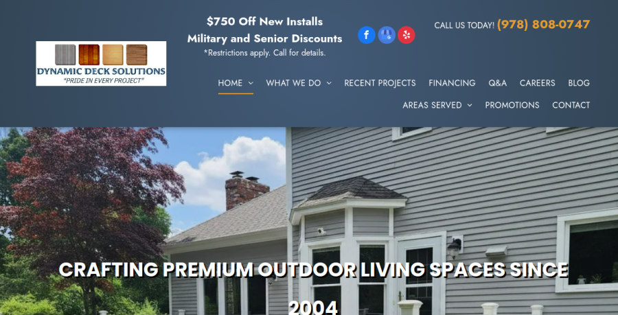 Screenshot of Dynamic Deck Solutions website