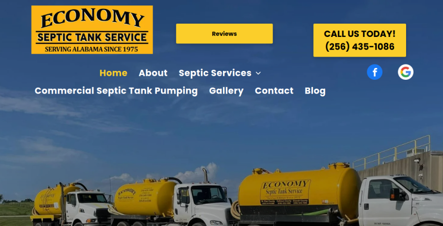 Screenshot of Economy Septic Tank Service website