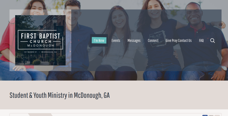 Screenshot of First Baptist Church of McDonough website