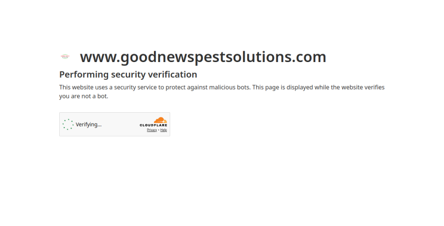 Screenshot of Good News Pest Solutions website