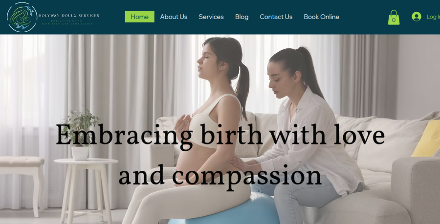 Screenshot of Holyway Doula Services website