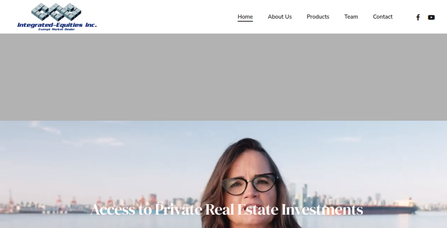 Screenshot of Integrated-Equities Inc. website