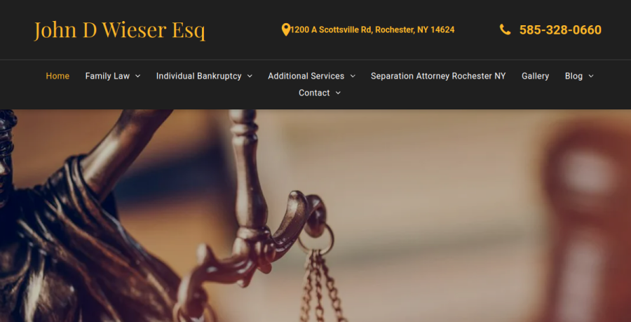 Screenshot of John D Wieser Esq, PC website