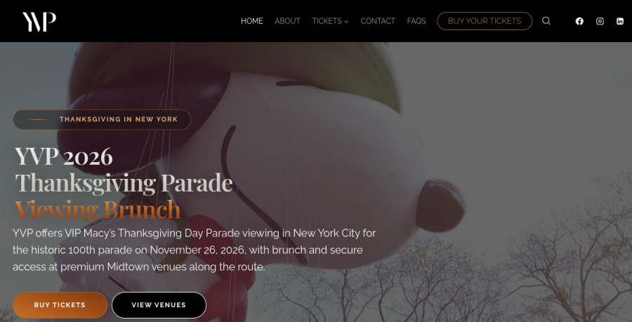 Screenshot of Your VIP Pass 2025 website