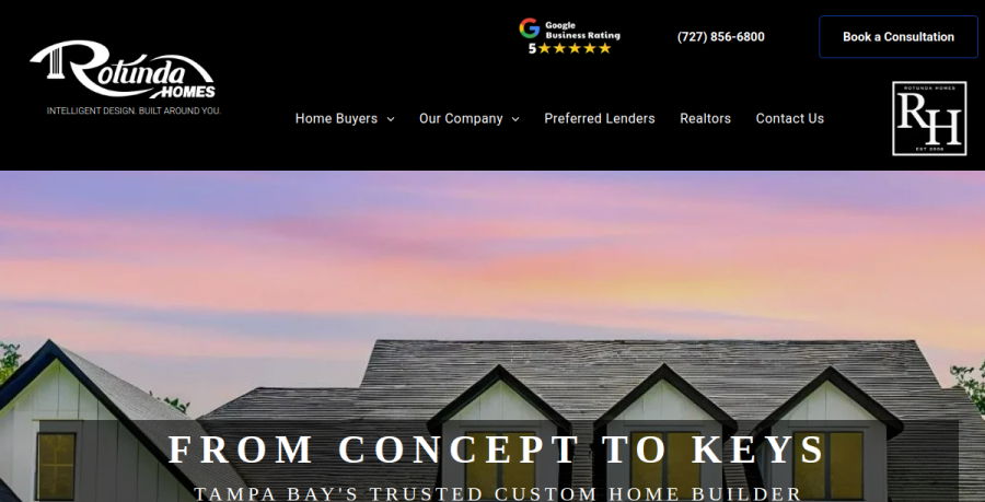 Screenshot of Rotunda Homes, Inc. website