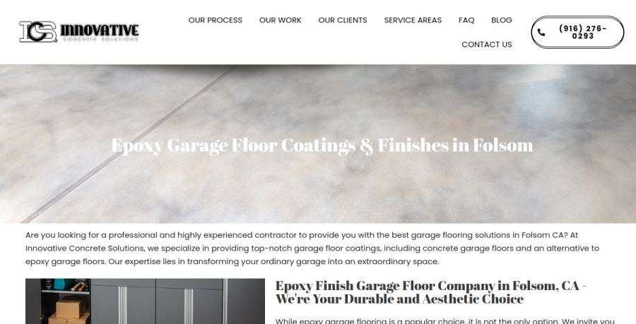 Screenshot of Innovative Concrete Solutions website
