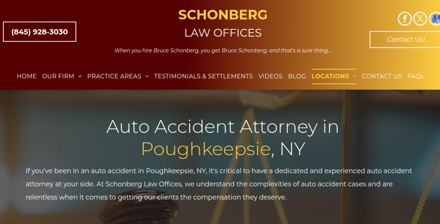 Screenshot of Schonberg Law Offices website