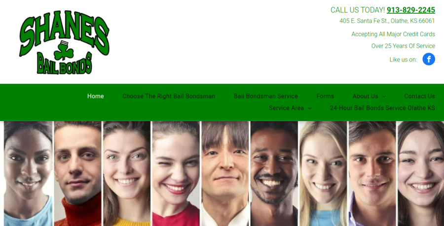 Screenshot of Shane's Bail Bonds website