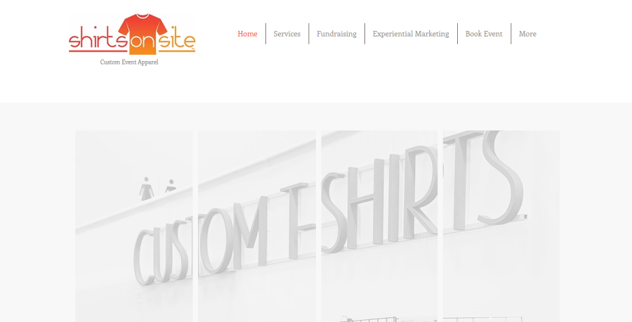 Screenshot of Shirts On Site Inc. website