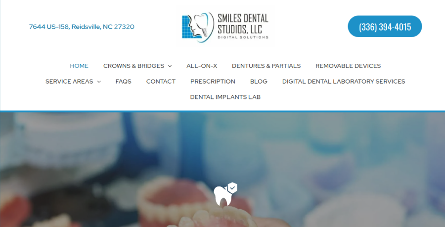Screenshot of Smiles Dental Studios website