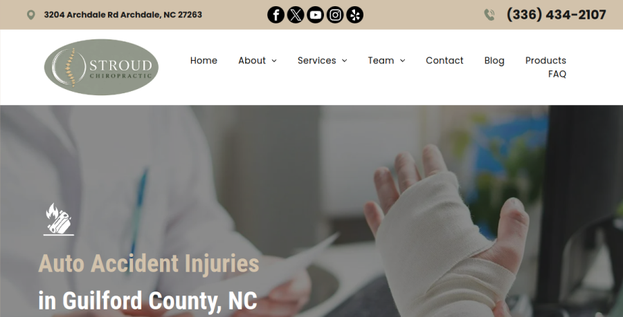 Screenshot of Stroud Chiropractic Clinic website