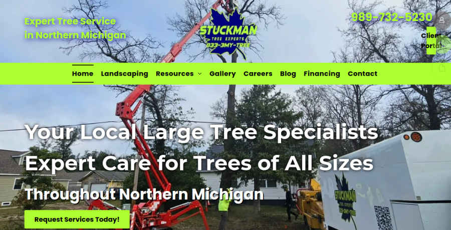 Screenshot of Stuckman Tree Experts Inc. website