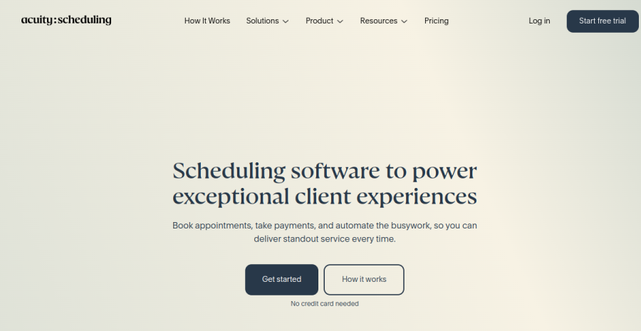 Acuity Scheduling website screenshot