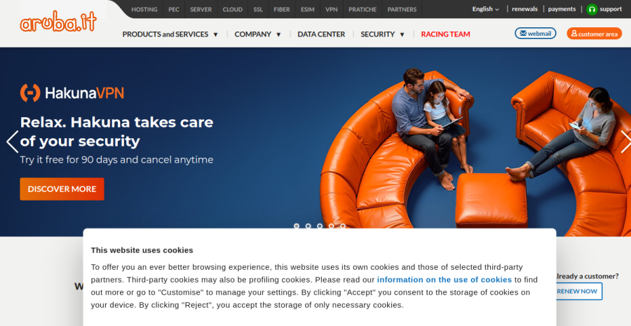 Aruba Fatturazione Elettronica website screenshot