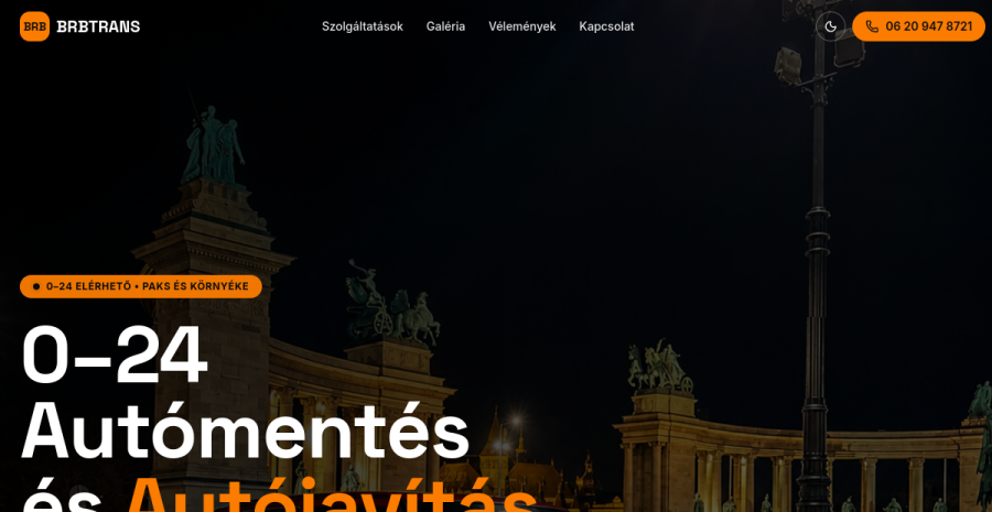 AUTÓMENTÉS PAKS weboldal előnézete