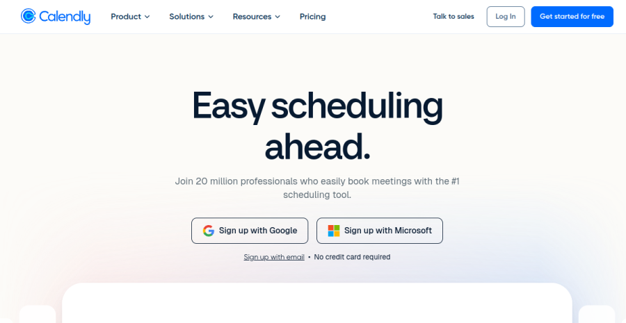 Calendly website screenshot