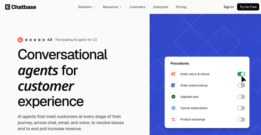 Chatbase website screenshot