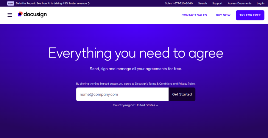 DocuSign website screenshot
