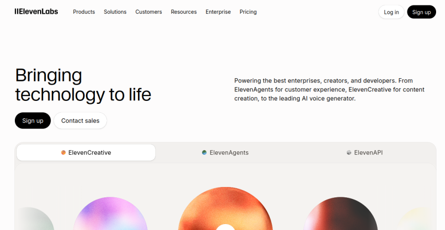 ElevenLabs website screenshot