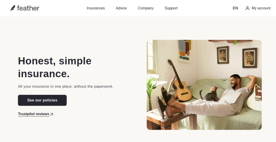 Feather website screenshot