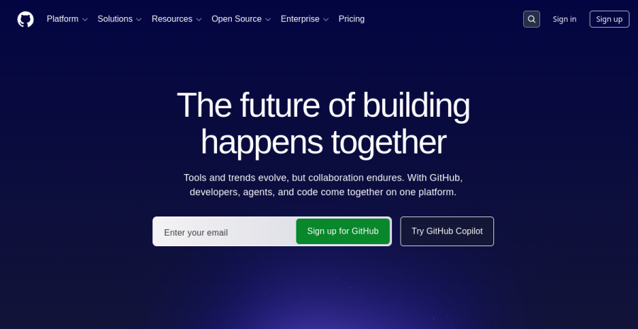 GitHub Copilot website screenshot