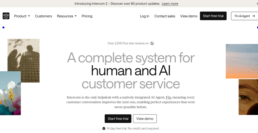 Intercom website screenshot