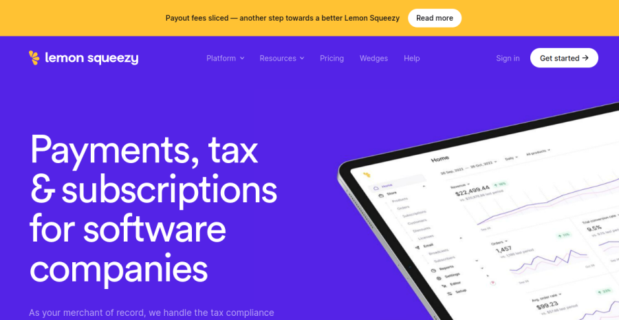 Lemon Squeezy website screenshot