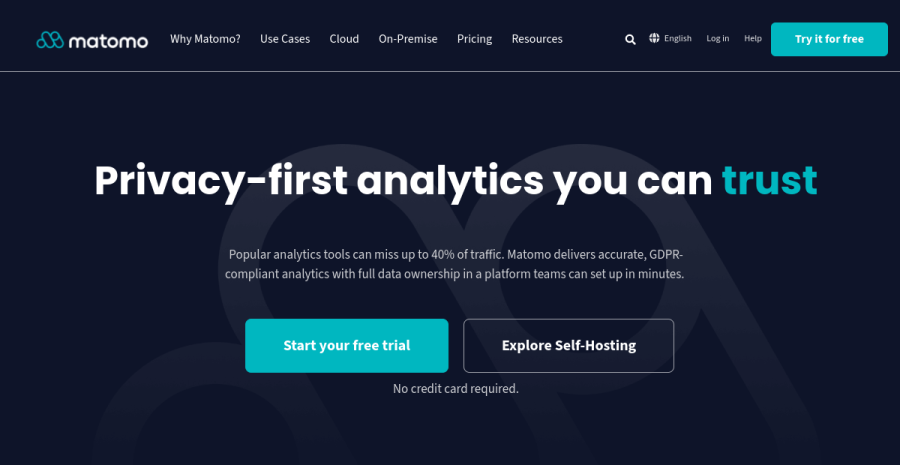 Matomo website screenshot