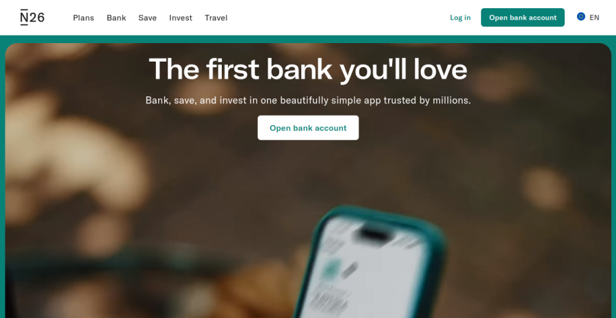 N26 Business website screenshot