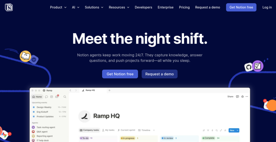 Notion website screenshot