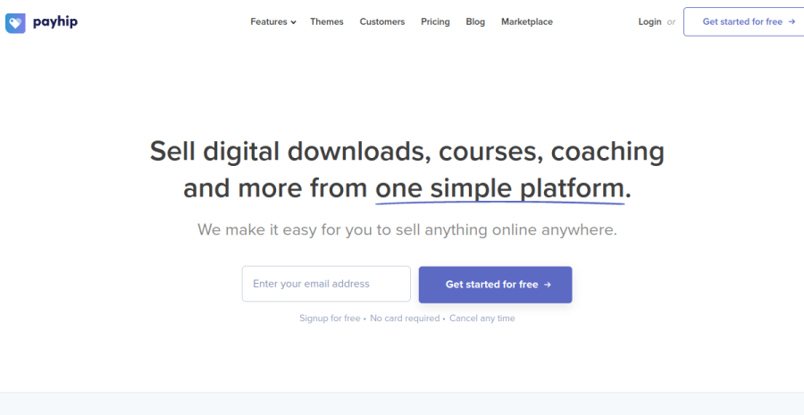 Payhip website screenshot