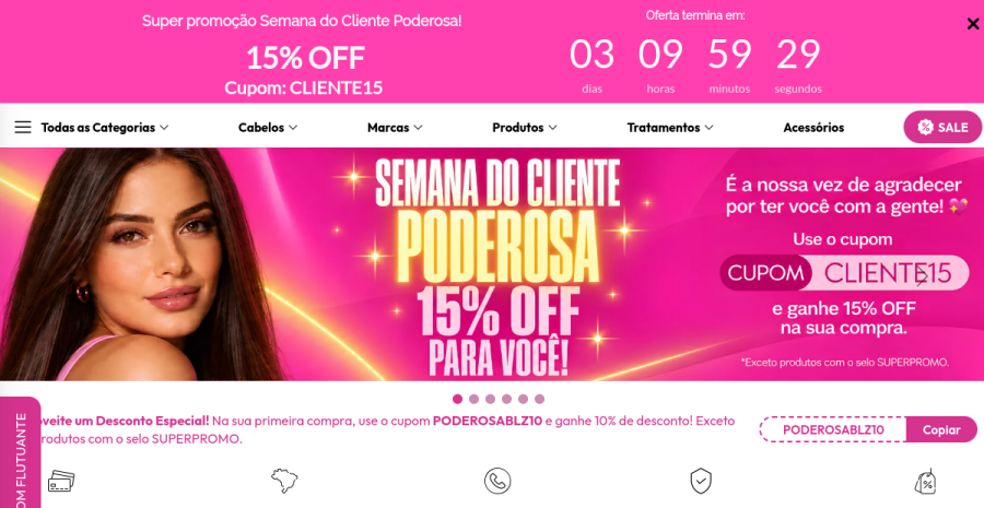 Captura do site poderosabeleza.com.br