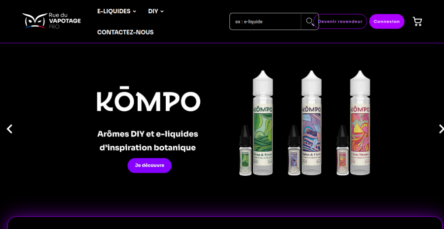 Aperçu du site Rue du Vapotage Pro